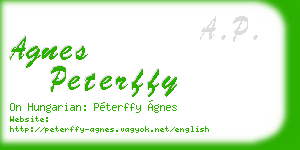 agnes peterffy business card
